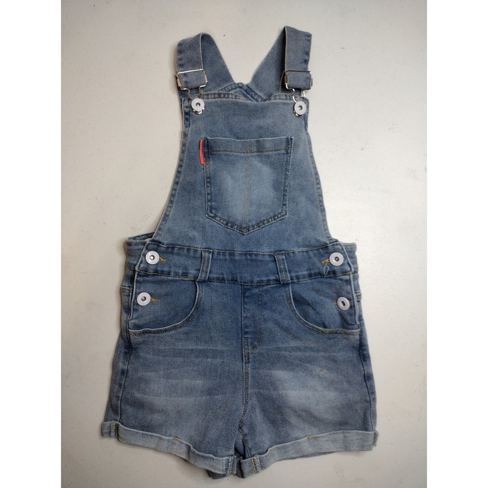 Kidscool‎ Space Kids Denim Shortalls Light Wash Bib Overalls Size 120 US 6/7